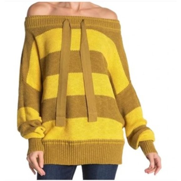 NWT-Free People Cassidy Off-the-Shoulder Sweater - L - Picture 1 of 5